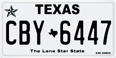 TX license plate CBY6447
