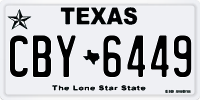 TX license plate CBY6449
