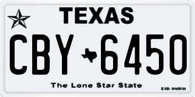 TX license plate CBY6450