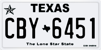 TX license plate CBY6451