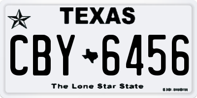 TX license plate CBY6456