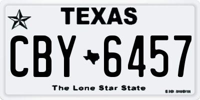 TX license plate CBY6457