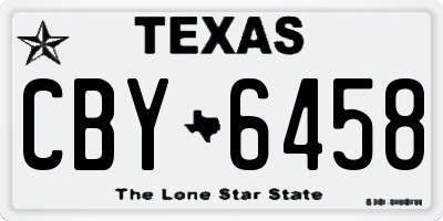 TX license plate CBY6458