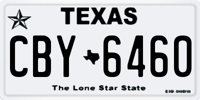TX license plate CBY6460