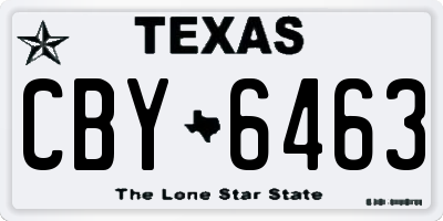 TX license plate CBY6463