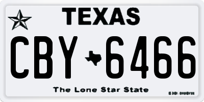 TX license plate CBY6466