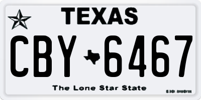 TX license plate CBY6467
