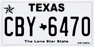 TX license plate CBY6470