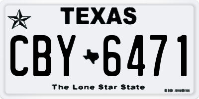 TX license plate CBY6471