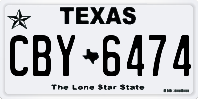 TX license plate CBY6474