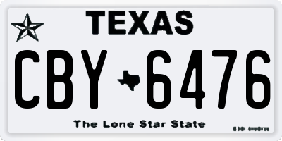 TX license plate CBY6476
