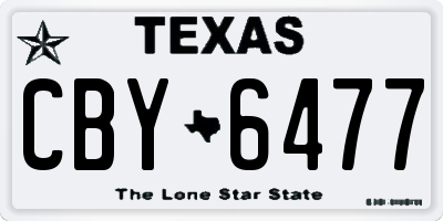 TX license plate CBY6477
