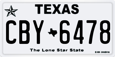 TX license plate CBY6478