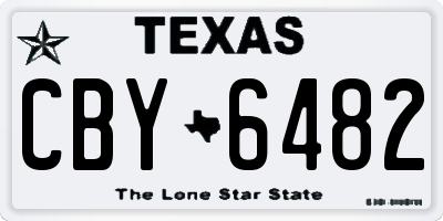TX license plate CBY6482