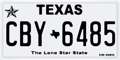 TX license plate CBY6485
