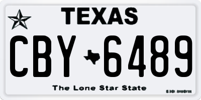 TX license plate CBY6489