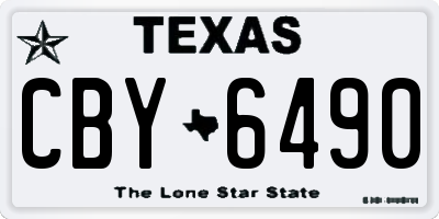 TX license plate CBY6490