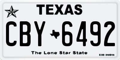 TX license plate CBY6492