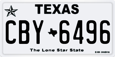 TX license plate CBY6496