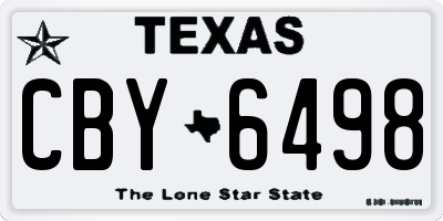 TX license plate CBY6498