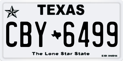 TX license plate CBY6499