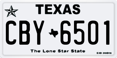 TX license plate CBY6501