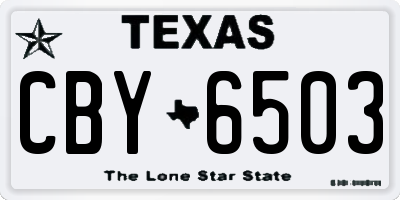 TX license plate CBY6503