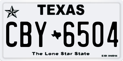 TX license plate CBY6504