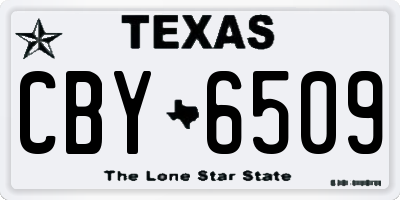 TX license plate CBY6509