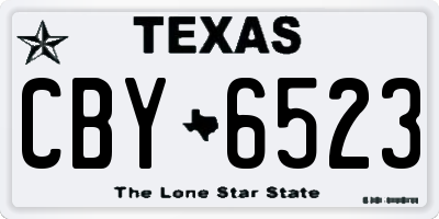 TX license plate CBY6523