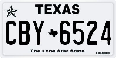TX license plate CBY6524