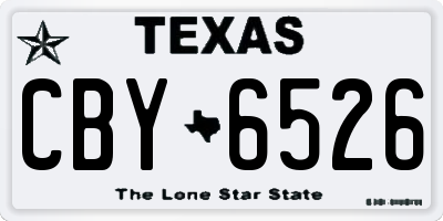 TX license plate CBY6526