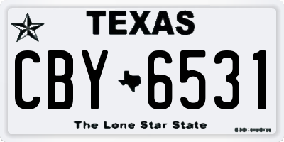 TX license plate CBY6531