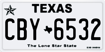TX license plate CBY6532