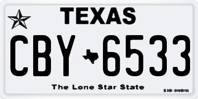 TX license plate CBY6533