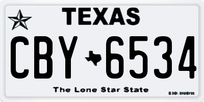 TX license plate CBY6534