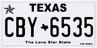 TX license plate CBY6535