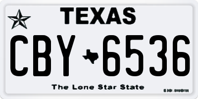 TX license plate CBY6536