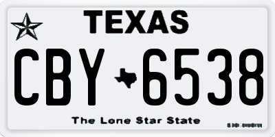 TX license plate CBY6538