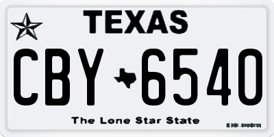 TX license plate CBY6540