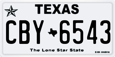 TX license plate CBY6543