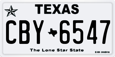 TX license plate CBY6547