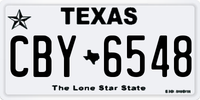 TX license plate CBY6548