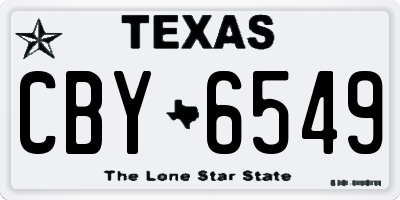 TX license plate CBY6549