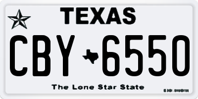 TX license plate CBY6550