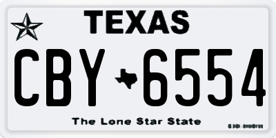 TX license plate CBY6554