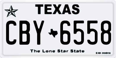 TX license plate CBY6558