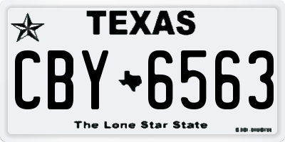 TX license plate CBY6563