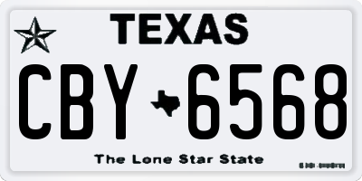 TX license plate CBY6568
