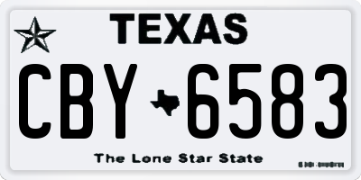 TX license plate CBY6583